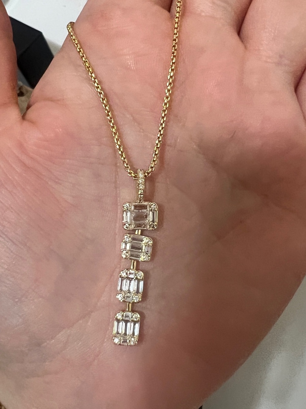 Gold-Tone Crystal Drop Pendant Necklace - Elegant Women's Jewelry